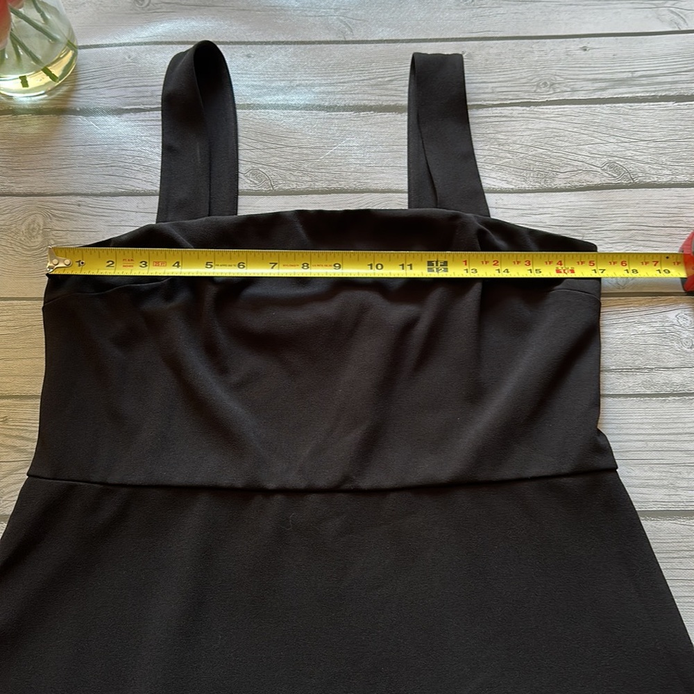 Express Black Square Neck Ruffle Hem Midi Dress Size Large - Picture 6 of 9